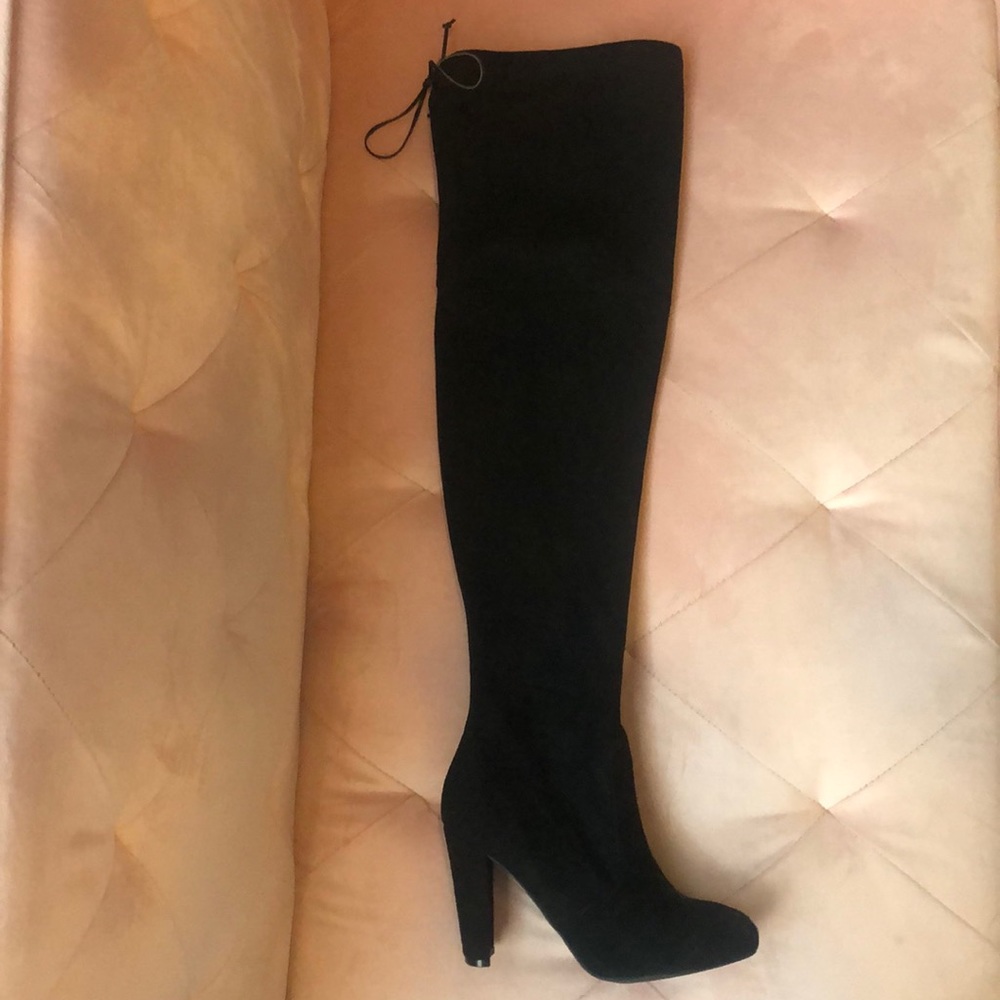 Faux Suede Thigh High Boots